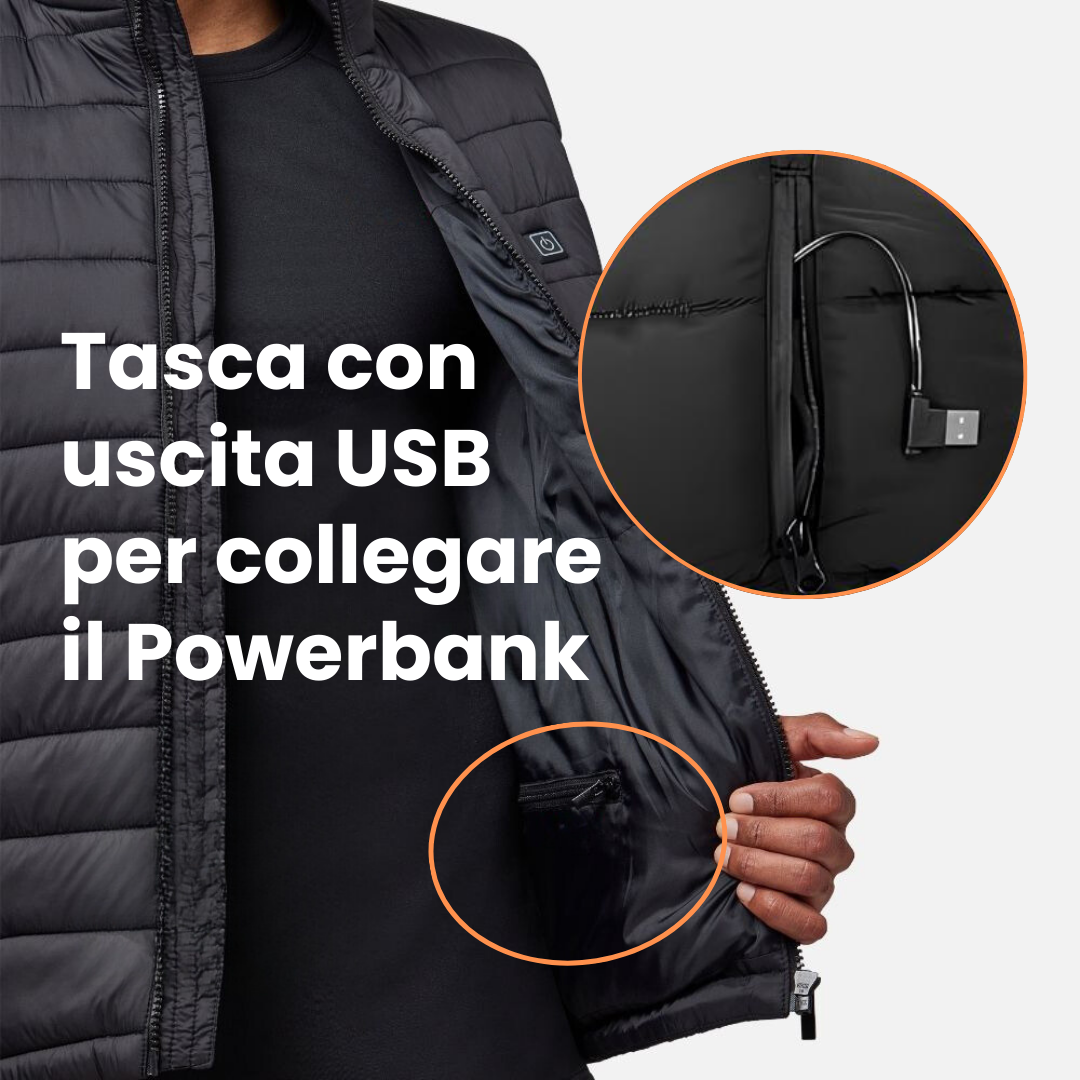 Gilet Riscaldante con Powerbank Omaggio